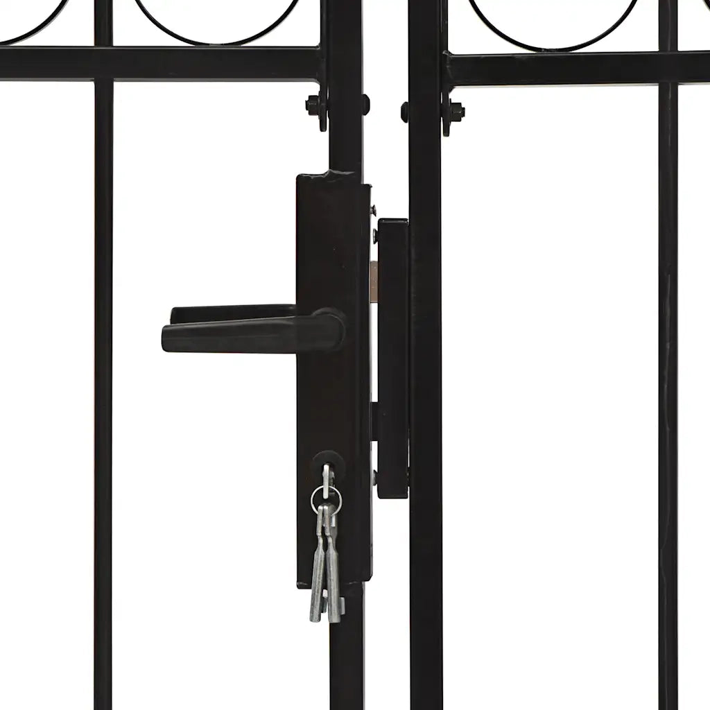 Cancello per recinzione Assen a doppia anta con parte superiore ad arco in acciaio 300x125 cm 143089