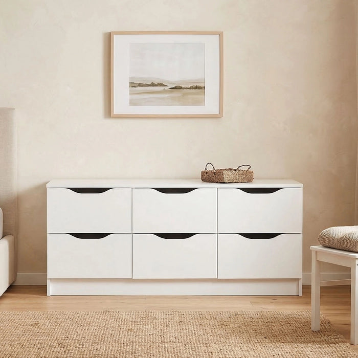 Ceppino, Cassettiera 6 Cassetti, 50x120x40h cm Bianco