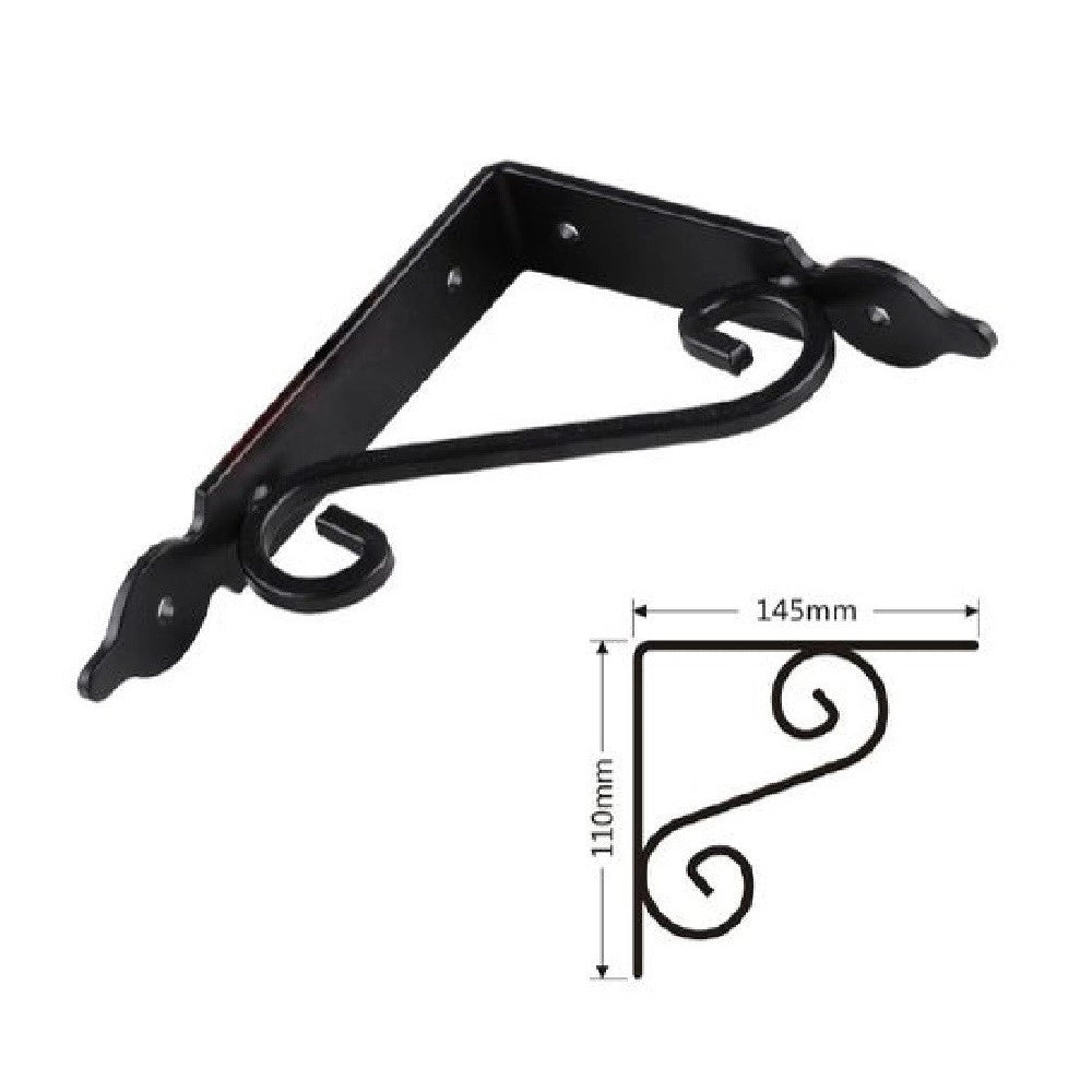 Trade Shop - Set 2 Pz Reggimensola Supporto Staffa Angoliere Fantasia 145x110mm Nera 91276 -
