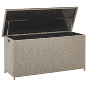 Cesta baule portaoggetti per esterni Cuscino da giardino in finto rattan beige 126 x 46 cm