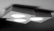 ANCHISE lampada da Soffitto 3 Luci in gesso bianco attacco GX53 l.32x33,8cm