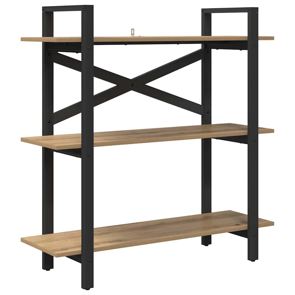 Libreria-Scaffale per Libri-Mobile di Stoccaggio Rovere artigianale 100 x 33,5 x 102 cm