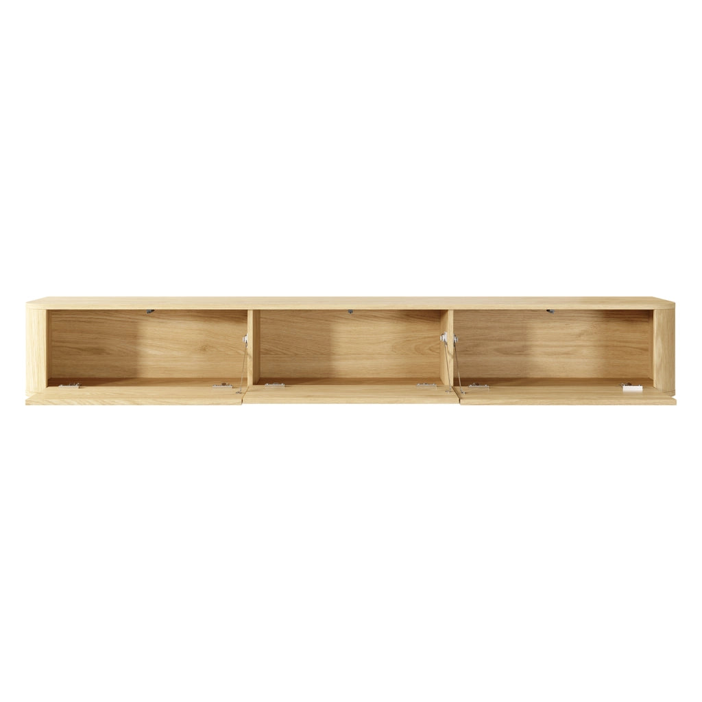 Kahate, Mobile Porta tv 3 Cassetti, 200x34x28h cm Marrone Rovere