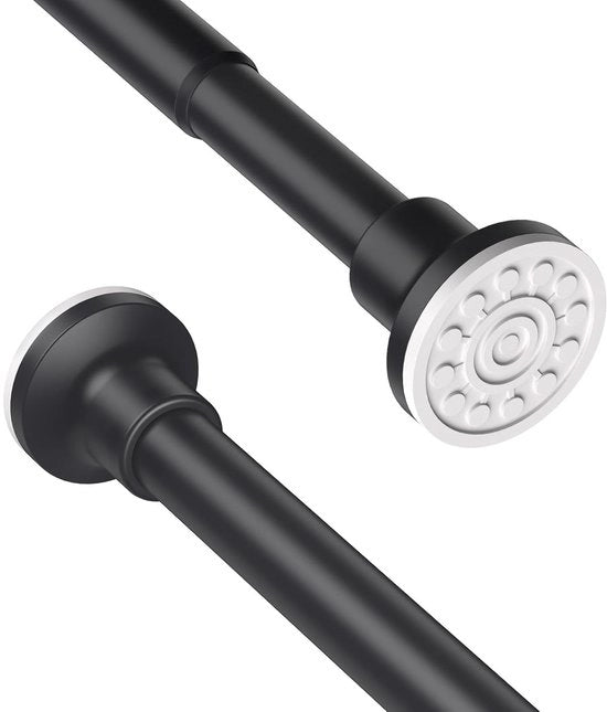 Maniglia per doccia regolabile - 74-134 cm - Acciaio inossidabile - Nero opaco
