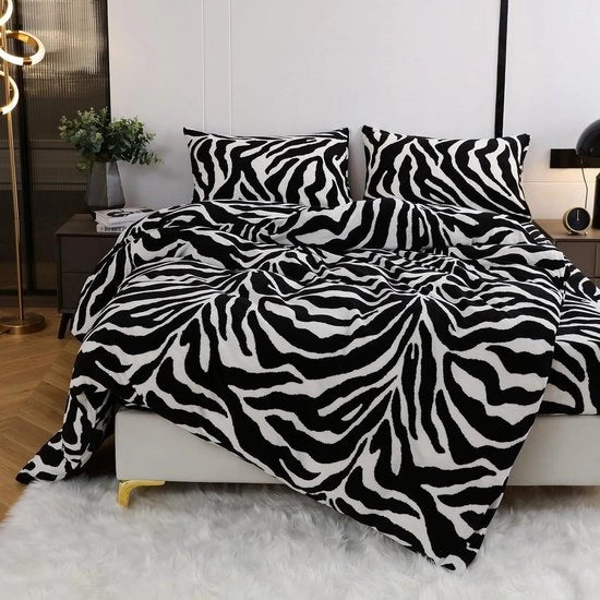 Set di coperte in felpa invernale con tocco di cashmere 135x200 cm con motivo di leopardo in stampo a pelo di leopardo, coperta invernale in felpa con tocco di cashmere, set di coperte invernali con cuscino in felpa 80x80 cm.