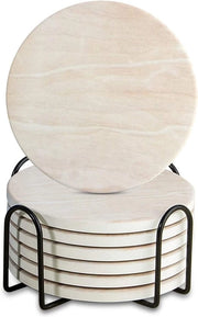 Set di 8 sottopiani, Burncalue sottopiani ceramici con ripiano di archiviazione, sottopiani assorbenti per tutti i tipi di bevande, motivo marmo, 10 cm