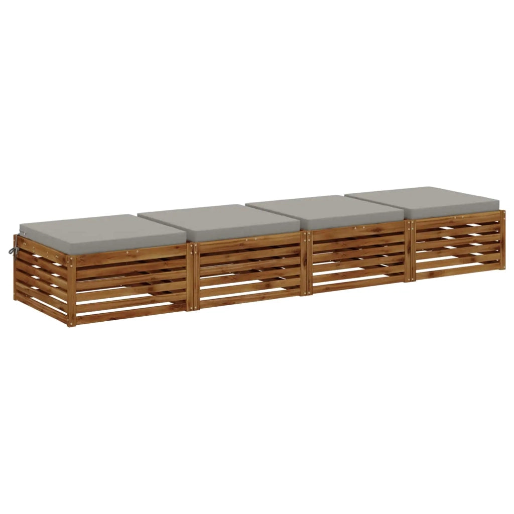 Cuscini per Sedia in 4 Pezzi SOEST 4 pz 100% Poliestere Grigio 944914
