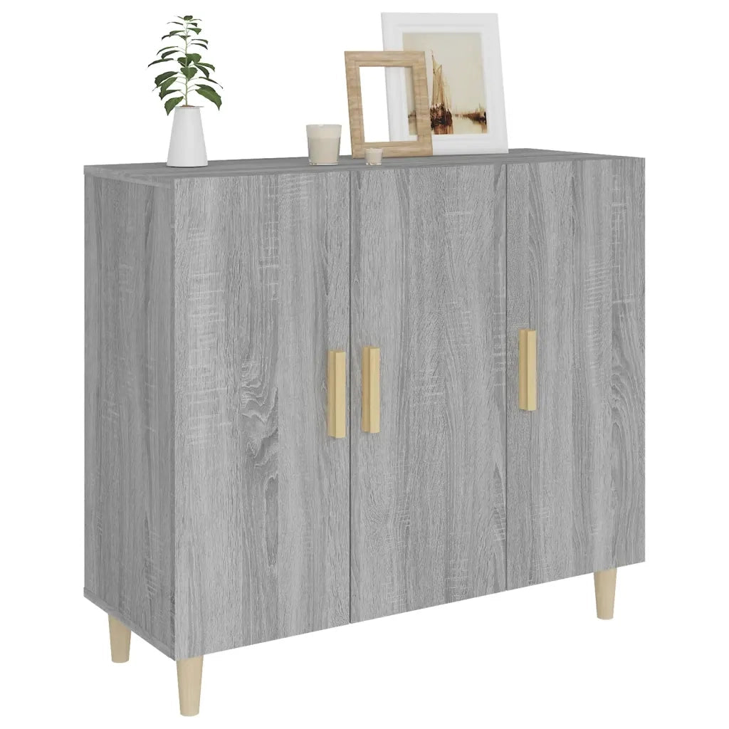 Credenza | Madia | Buffet da pranzo | Armadio da pranzo Grigio Sonoma 90x34x80 cm in Legno Multistrato