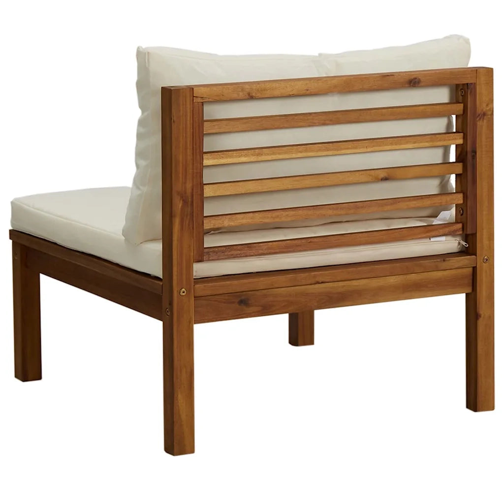 Set Divani da Giardino 2 pz con Cuscini Bianco Crema in Acacia CFW1594459