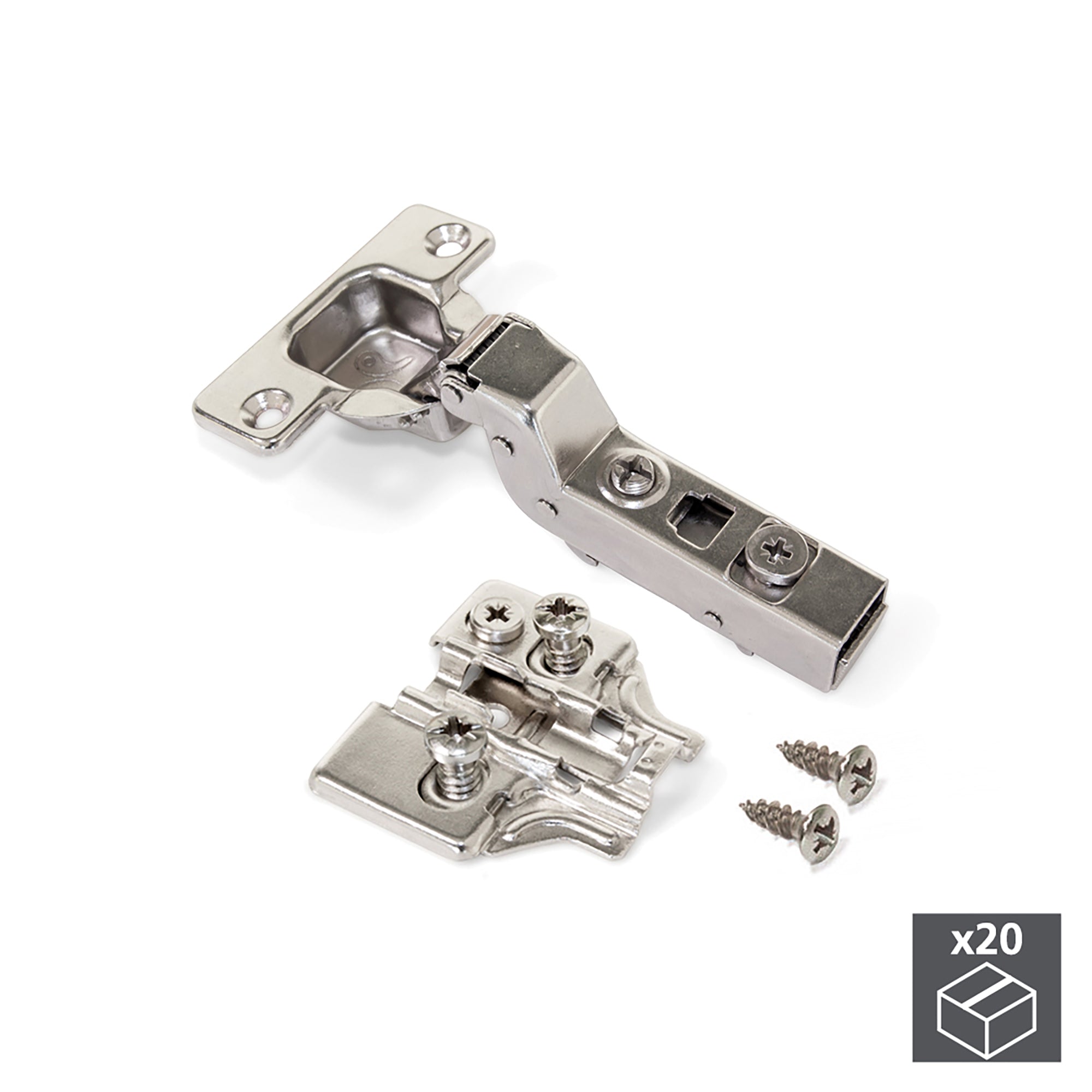 Cerniera a Scodellino 35 mm Collo Alto Chiusura Ammortizzata 100° Basette Euro 20 Pezzi Emuca