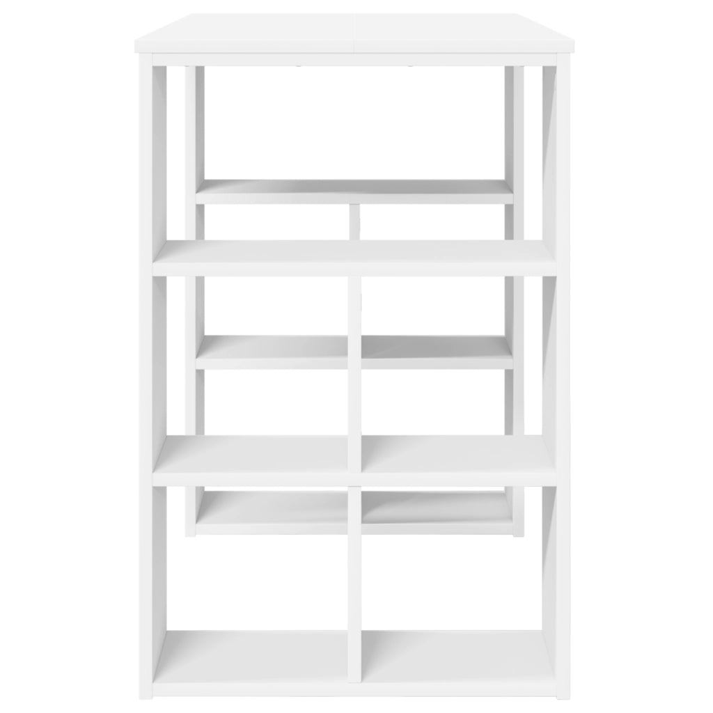 Scrivania Angolare Bianca Bianca MDF Media Storage