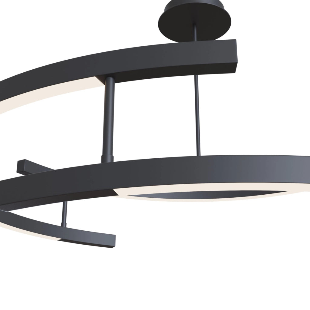 Maytoni Lampadario moderno Line 3 luci LED integrato nero alluminio diffusore acrilico