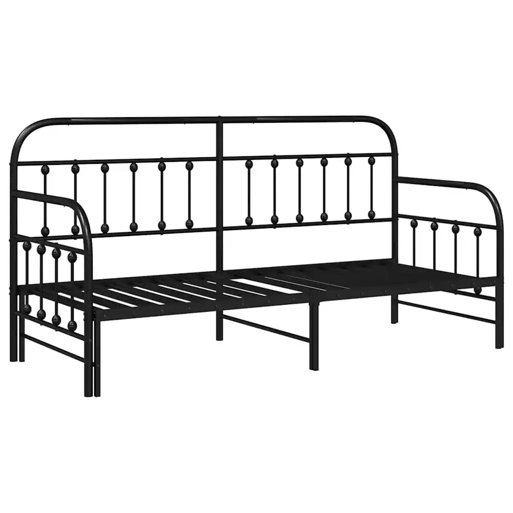 Struttura per letto di giorno Nero 75 x 190 cm 42002635