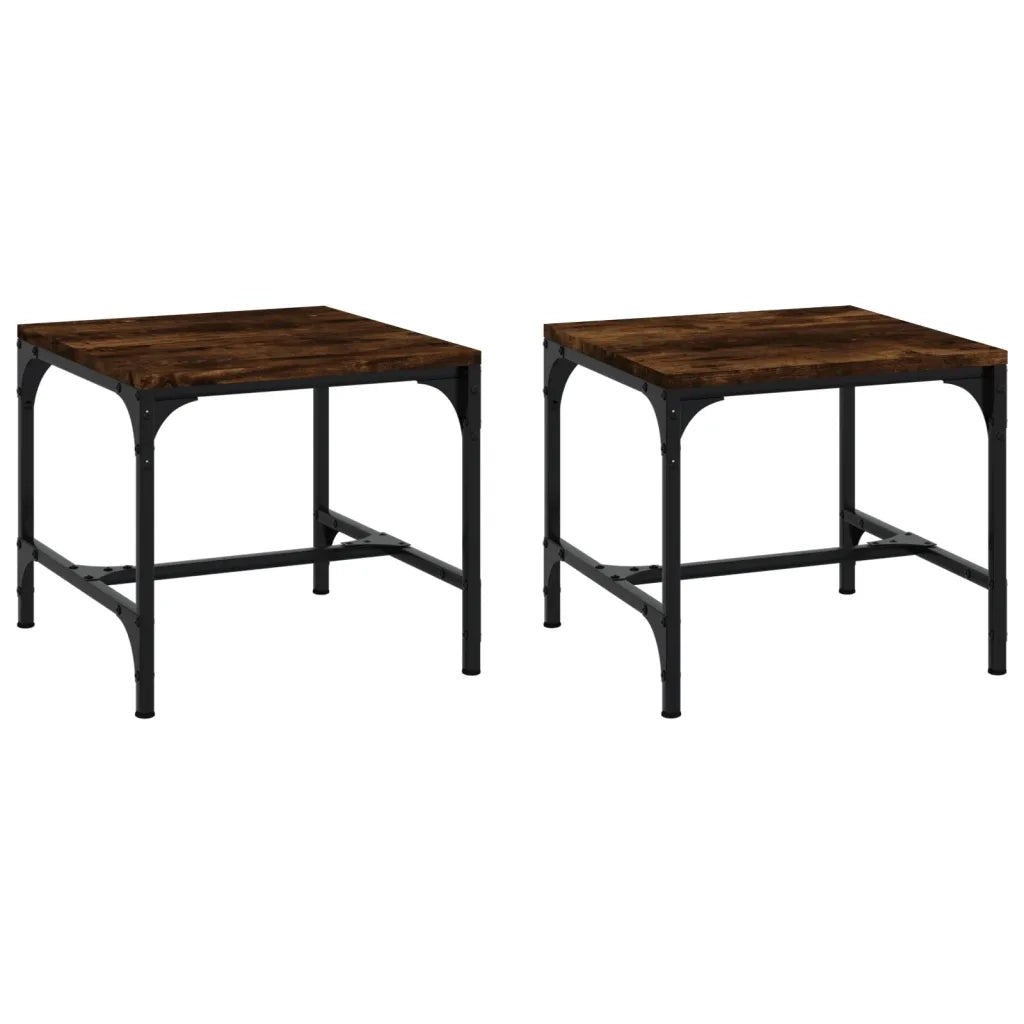 2 pz Tavolini da salotto | Tavolino da caff¨¨ | Tavolino da Soggiorno rovere fumo 40x40x35 cm in Legno Multistrato