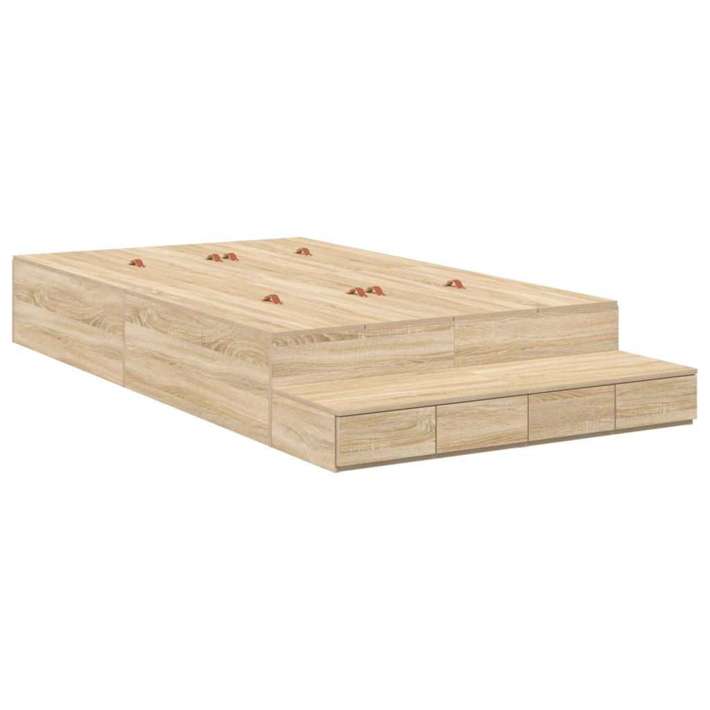 Struttura Letto con Contenitore in Rovere Sonoma 120x190 cm