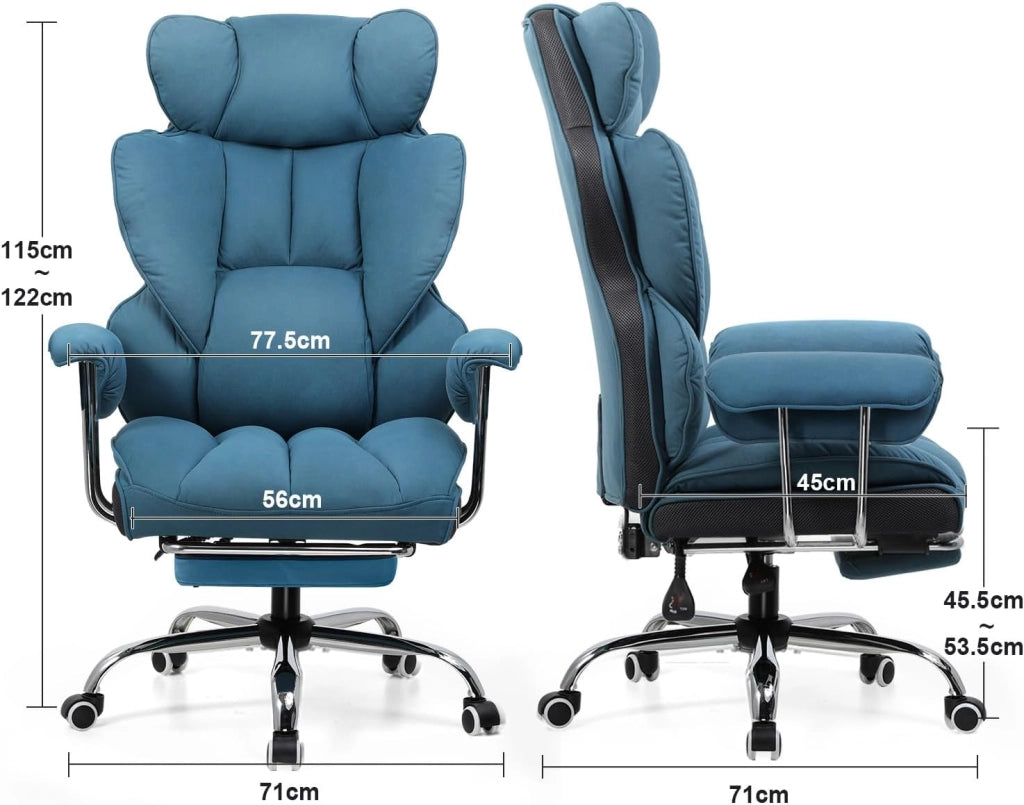 Sedia Gaming Ergonomica Sedia da Gaming Reclinabile Sedia Ufficio con Poggiapiedi Sedia Gamer Schienale Regolabile per Lavoro e Gioco Blu