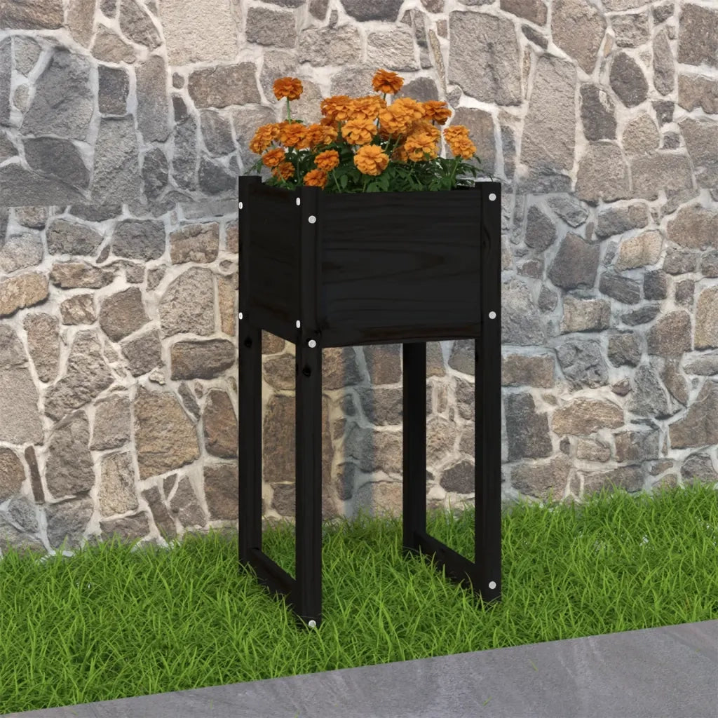 Fioriera-Vaso-Contenitore per Piante Bianca 40x40x81 cm in Legno Massello di Pino 566054