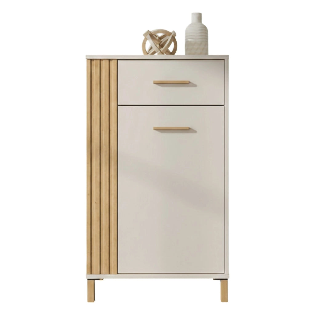 Carducci, Mobile da Ingresso un Cassetto, 59.5x40x103h cm Bianco Crema