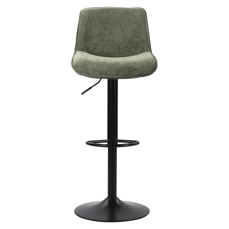 Set di 2 Sgabelli Cindy In Tessuto Verde 50,5x45x88,5-110cm