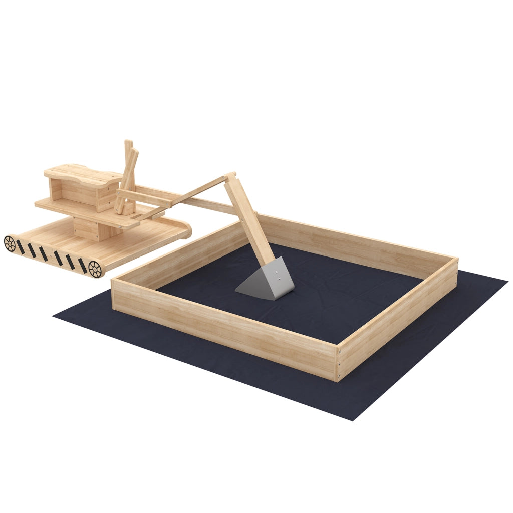 Arenero per Bambini in Legno con Sedile Girevole 360¡ã ¨C zephmum ¨C 184x90x56 cm Naturale