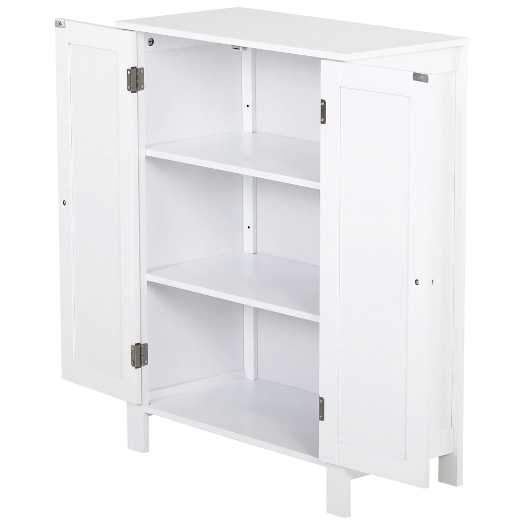 Mobile da Bagno Salvaspazio con 2 Ante e Ripiani ¨C Zephmum ¨C Bianco 60x30x80 cm