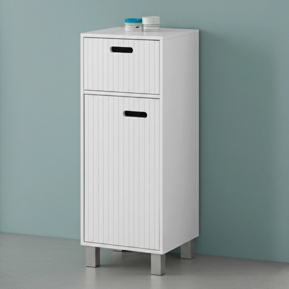 Base singola bagno  32 cm bianco con un anta e un cassetto Fast