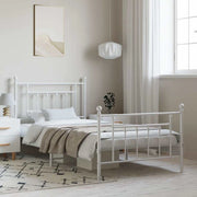 Giroletto con Testiera e Pediera Metallo Bianco 100x190 cmcod mxl 105784