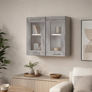 Lyon Wall Cabinet, Glass, Grey Sonoma, 60x31x60 Cm, Wood-based Material