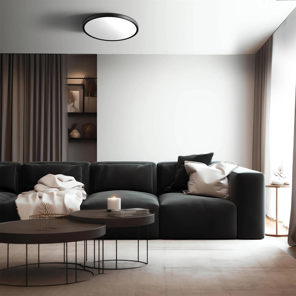 Plafoniera rotonda moderna nera Ø40 LED 36W CCT California