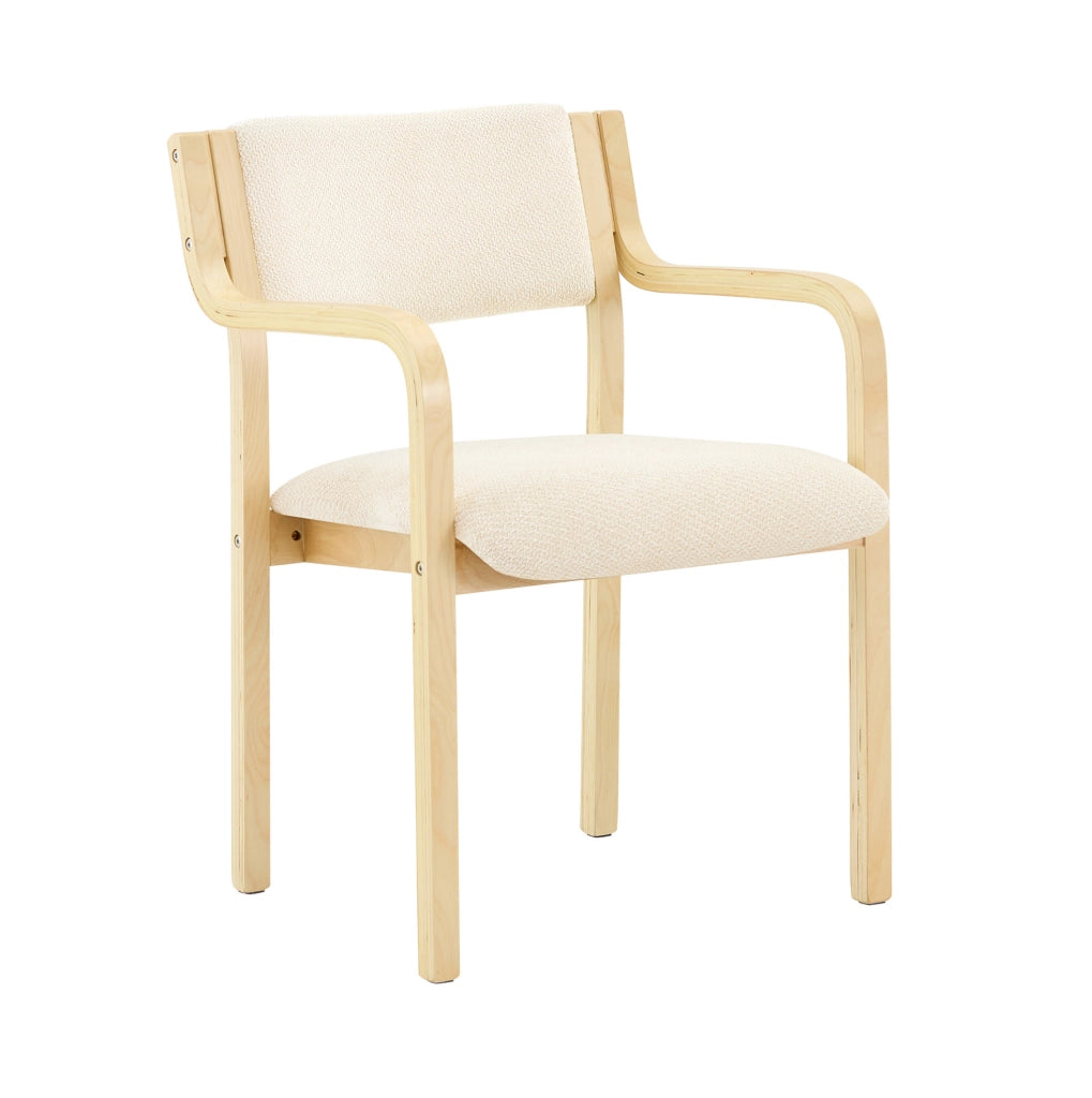 Set di 2 sedie da pranzo con braccioli in legno; stile scandinavo; bianco