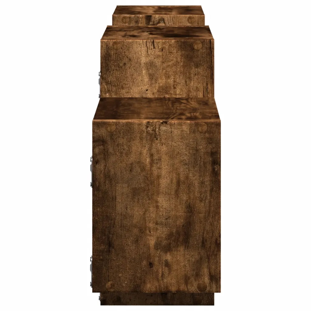 vidaXL Mensola a Muro Rovere Fumo 129x18x42 cm in Truciolato