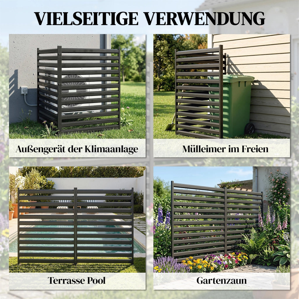 Pannello Sichtschutz 2 Pezzi Metall Grigio ¨C Zephmum ¨C 91x152 cm