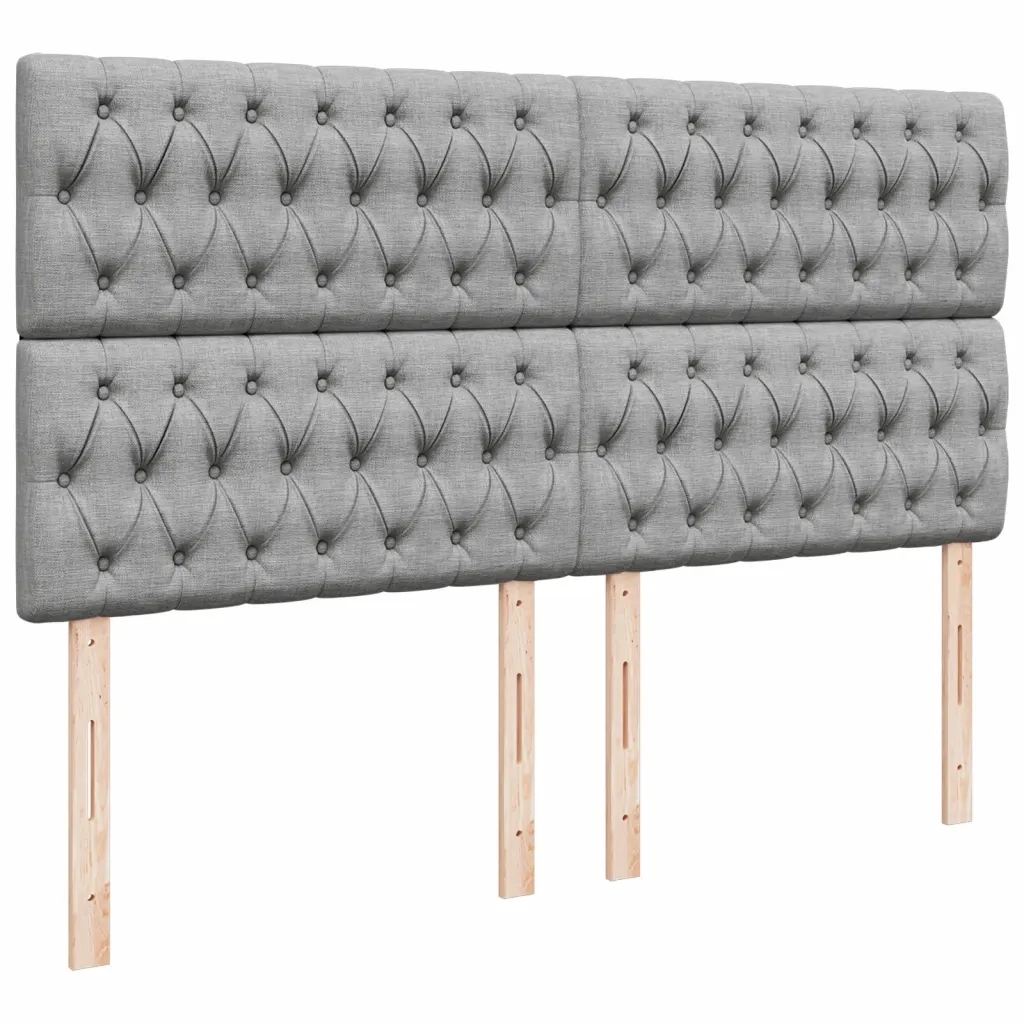 Giroletto a Molle con Materasso Grigio Chiaro180x200 cm Tessuto