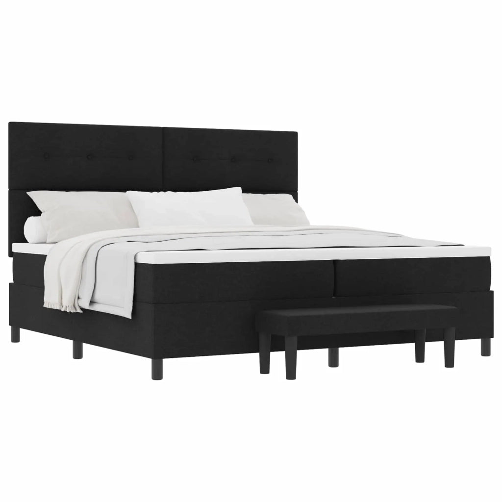 Letto a molle con materasso Nero 200 x 200 cm Tessuto 3344095