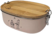 Bentovaschetta per bambini, grande, 1400 ml, con separatore, senza BPA, senza plastica, con coperchio in bambù