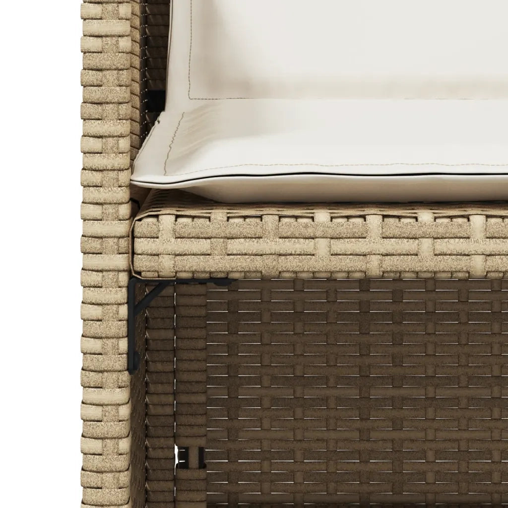Sedie da Giardino con Cuscini 4 pz | Sedie da Esterno Beige in Polyrattan