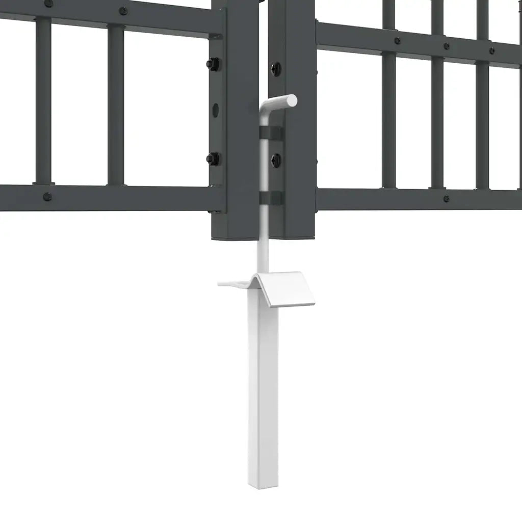 Cancello con Punta a Lancia KAMPEN 305 x 75 cm Acciaio Grigio CFW4053722