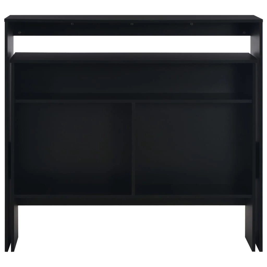Tavolo alto da bar/bistrot con 2 piani neri 130 cm 0902039