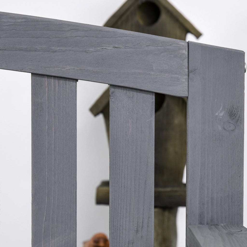 Panchina da giardino 2 posti ¨C zephmum ¨C Legno massello, grigio 143x51x85 cm