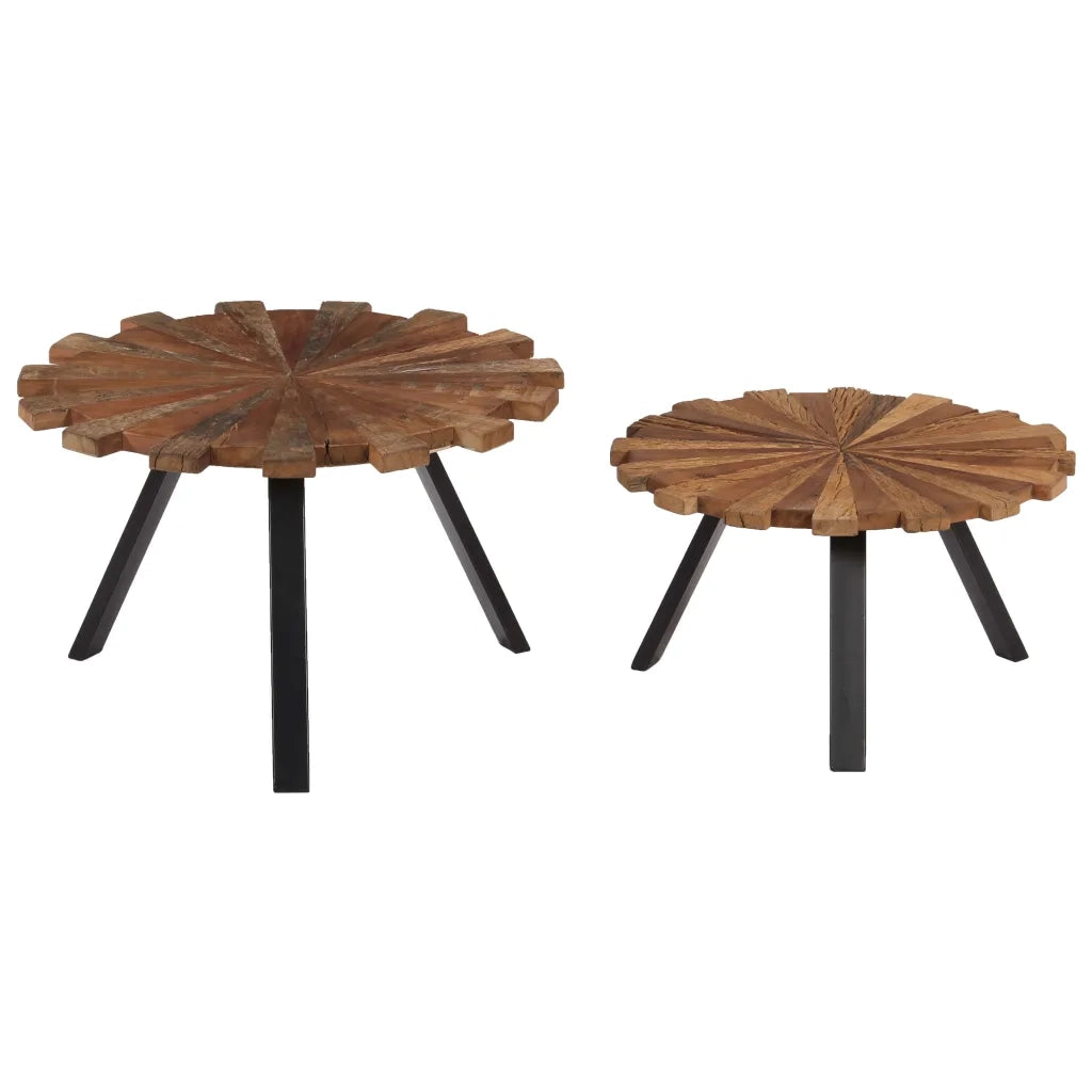 Tavolini da Salotto 2 pz in Legno Massello di Recupero 247933