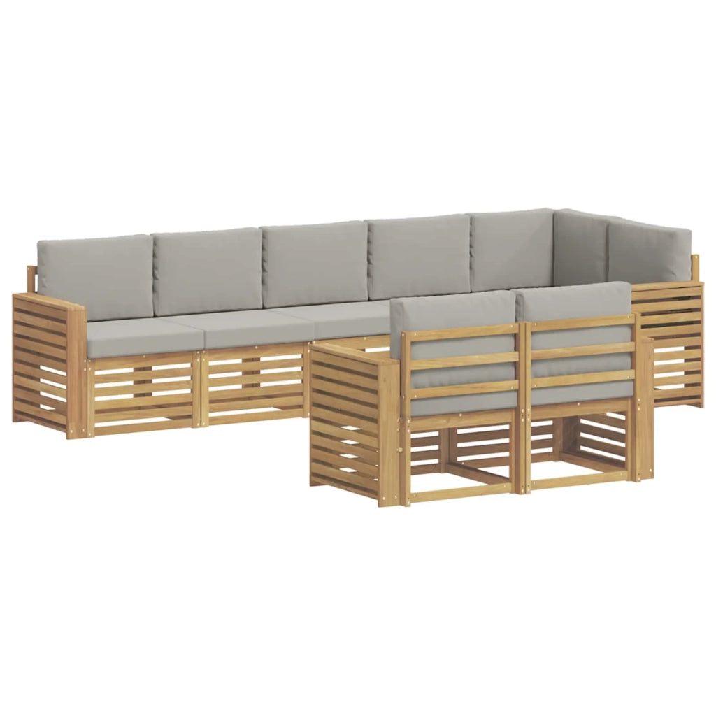 Set di divani da esterno 8 pcs Bianco e Grigio Chiaro 3392041