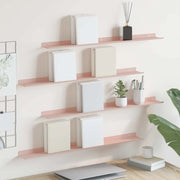 Mensola sospesa 4 pcs Rosa 80 x 9 x 2,5 cm Acciaio 8003975