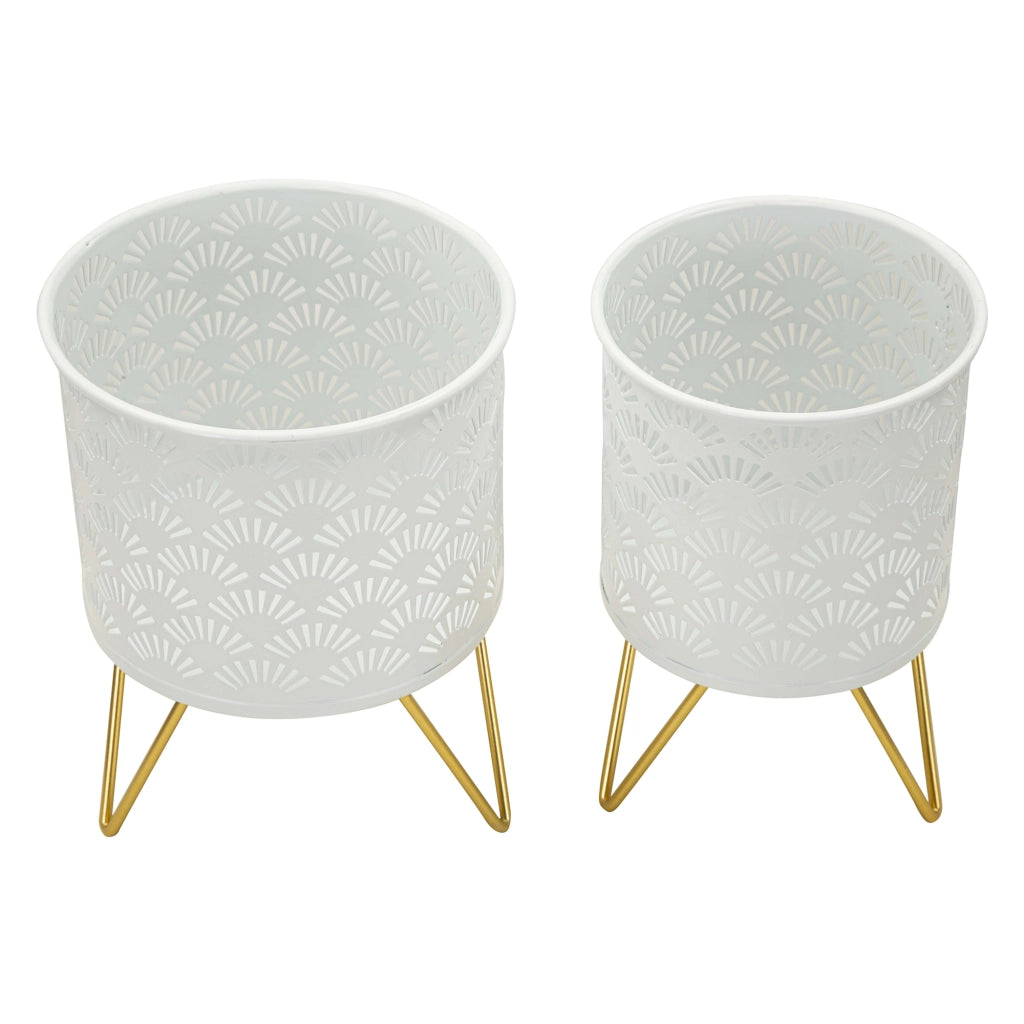 OldCro, Vaso set 2 Vasi, Portavasi Rimovibili, Bianco