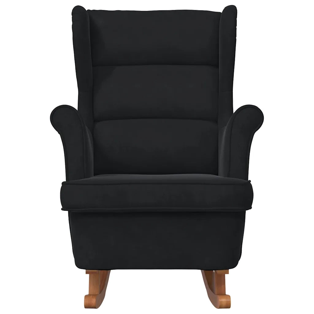 Sedia a dondolo con schienale alto in velluto nero 329369