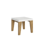 Tavolo Allungabile 90/246x90x77 cm Naxy Mix piano Bianco Frassino gambe Quercia Natura