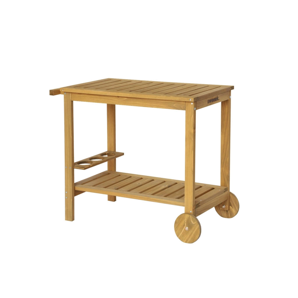 Carrello da cucina da esterno in legno di abete, 95cm, marrone