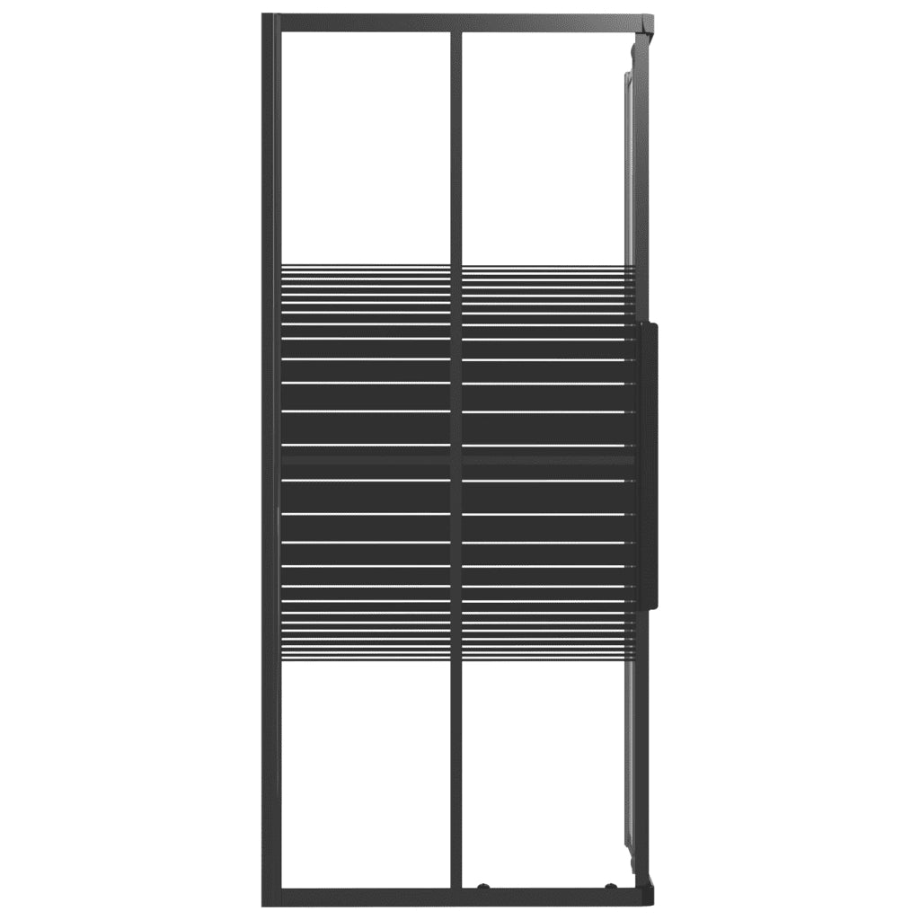 Box Doccia a Righe ESG 90x70x180 cm Nero 151850