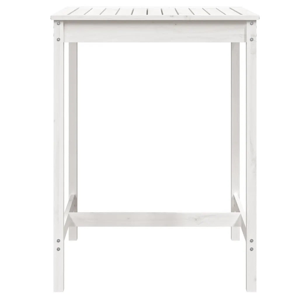 Tavolo da Giardino Bianco 82,5x82,5x110cm Legno Massello Pino 824082