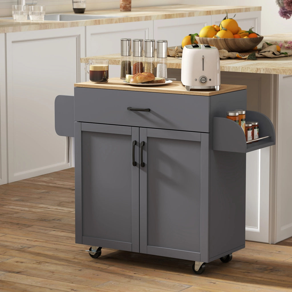 Armadio Mobile da Cucina con Ante ¨C Zephmum ¨C 105x36x85 cm Grigio
