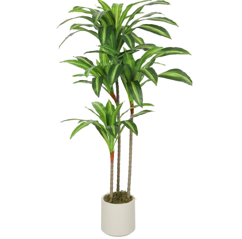Pianta artificiale Dracaena 60x40x120 cm con fusto flessibile in plastica verde